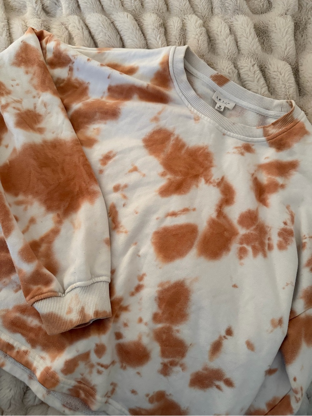 Tie-Dye Crewneck Sweatshirt - Rust/White